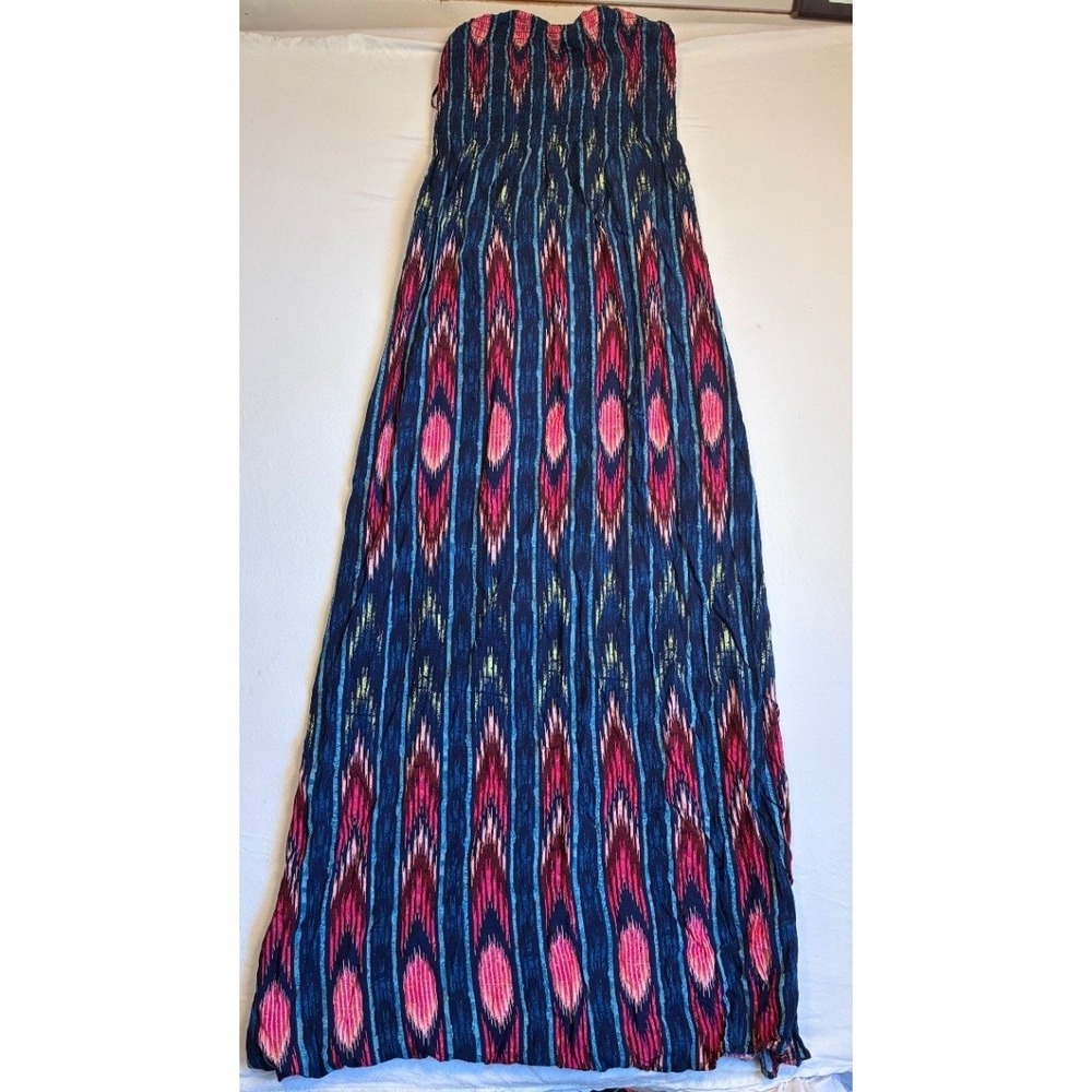 Mudd Women's Smocked Strapless Rayon Tube Dress S Multicolor Boho